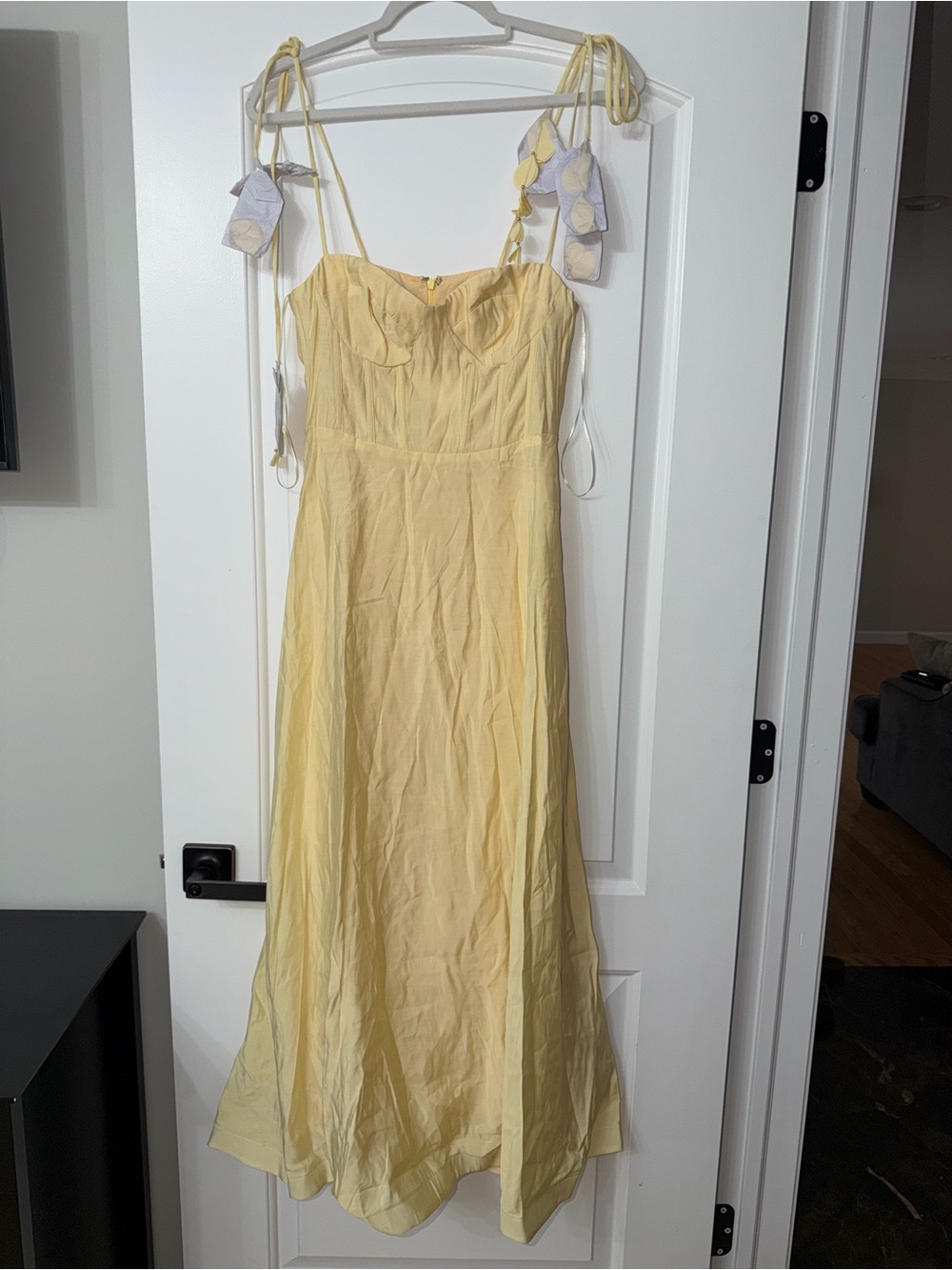 Petal & Pup Butter Yellow Corset Midi Dress | Size Small NWOT - Picture 5 of 11